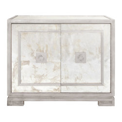 Worlds Away Ophelia Antique Mirror & Silver Leaf Cabinet - Bathroom Mirrors