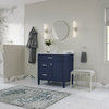 The Drew Bathroom Vanity, Navy Blue, 36", Single Sink, Freestanding