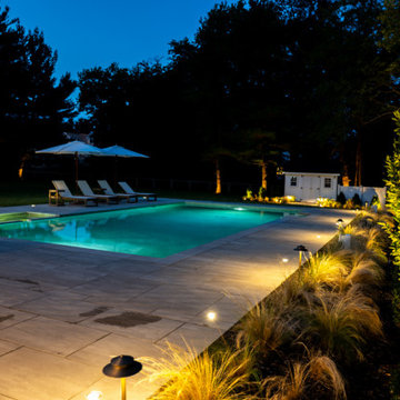 Rumson NJ: Inground Pool, Deck, Outdoor Kitchen, Outdoor Shower, Landscape, Shed