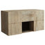 Rubberwood Wall-Mounted Bathroom Vanity Unit, 120 cm