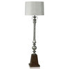 India Silver And Brown Pedestal Floor Lamp With Double Pull Chain 60w
