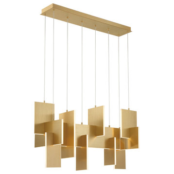 Extra Large Linear LED Chandelier, Gold