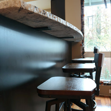 Kitchen & Media Wall Espresso Brown Cabinetry
