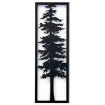 StyleCraft - Cypress II Laser Cut Metal Wall Art With Fired Finish 36"H12"W - Crafted from iron and finished in matte black, the StyleCraft Exclusive Laser Cut Metal Wall Art with Fired Finish is a great statement piece for any style of home. This wall art features a cypress tree silhouette. Place this unique wall piece in your dining room, living room, or kitchen.