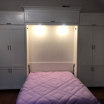 Custom Built Vertical Queen Murphy Bed with Storage and Accent Lighting