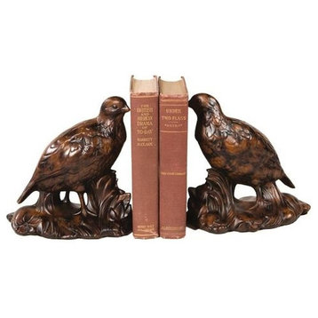 Bookends Bookend TRADITIONAL Lodge Quail Birds Large Lifesize Re