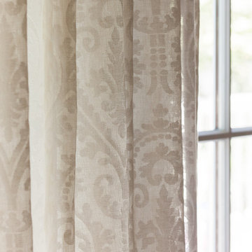 Sweet French Door Treatments and Europleat Sheers for Master BR