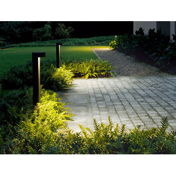 LED Garden and Pathway Bollard, Graphite, Direct Burial