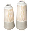 Modern Farmhouse / Modern Industrial Textured Table Metal Vases, Set of 2