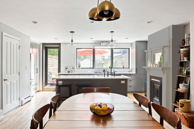 Inspiration for a transitional home design remodel in New York