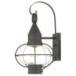 Livex Lighting - Livex Lighting 26904-04 Newburyport - 12" One Light Outdoor Wall Lantern - The Newburyport outdoor wall lantern boasts classiNewburyport 12" One  Black Clear Glass *UL: Suitable for wet locations Energy Star Qualified: n/a ADA Certified: n/a  *Number of Lights: Lamp: 1-*Wattage:100w Medium Base bulb(s) *Bulb Included:No *Bulb Type:Medium Base *Finish Type:Black