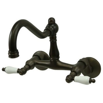 KS3225PL 6" Adjustable Center Wall Mount Kitchen Faucet, Oil Rubbed Bronze