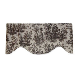 Priority Home and Design - Waverly Country Life Black and Off White Toile Valance - Valances