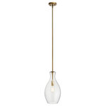 Kichler - Mini Pendant 1-Light - Based on decorative glass, Everly(TM) light fixtures present a memorable 1-light mini pendant. Our pendant features clear glass and a vintage squirrel cage filament lamp. Finished in Natural Brass our pendant will elevate any contemporary or traditional home.in.,