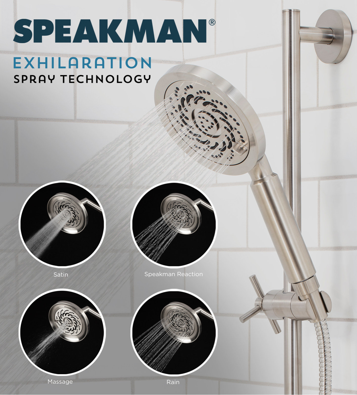 Speakman S 5002 MB E2 Rainier 5 3/4 Inch Multi Function Exhilaration Shower Head, Matte Black, 2.0 Gpm   Kitchen And