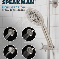Speakman S-5000-E2 Exhilaration Duschkopf – 4 Sprühfunktionen, Poliertes Chrom