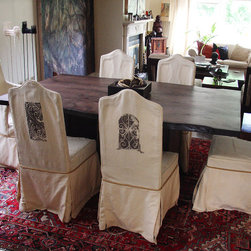 Stained Manitoba Maple Live Edge Dining Table - Dining Tables