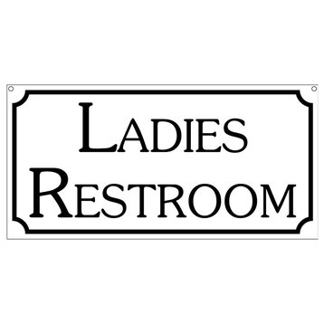 Ladies Restroom, Aluminum Hotel Motel Retail Home Decor Sign, 6"x12"
