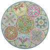 Mosaic Tiles Wool Hand Tufted Rug, 7' Round