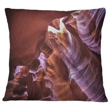 Light in Antelope Canyon Landscape Photo Throw Pillow, 16"x16"