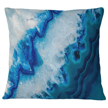 Geode Slice Macro Abstract Throw Pillow, 18"x18"