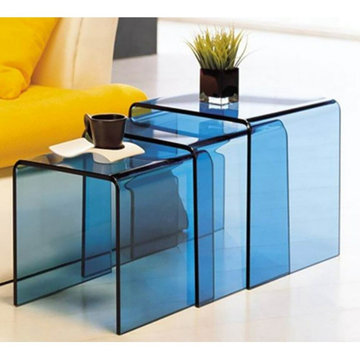 Modern Glass and Lucite Side End Tables