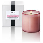 LAFCO - Black Pomegranate Wine Room Candle - Created with natural essential oil-based fragrances, this candle is richly optimized for a 90-hour burn time. The clean-burning soy and paraffin blend is formulated so that the fragrance evenly fills the room. Each hand blown vessel is artisanally crafted and can be re-purposed to live on long after the candle is finished.
