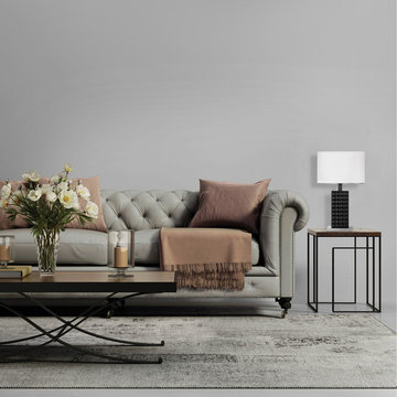 Selina 20" Table Lamp, Black Finish, Brushed Nickel Accents, White Shade, LED Bu