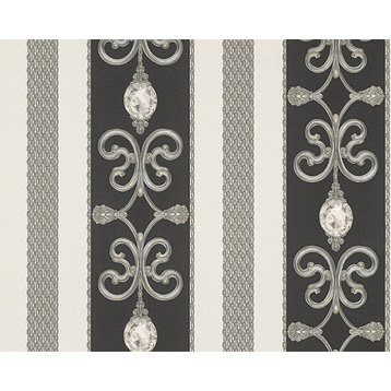Non-Woven Wallpaper - DW323891334 Black and White Wallpaper, Roll