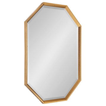Calter Elongated Octagon Wall Mirror, Gold