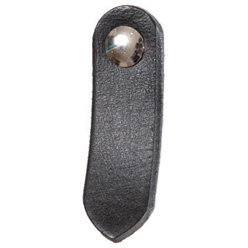 Leather Tab Pull, The St. Johns, Black, Nickel