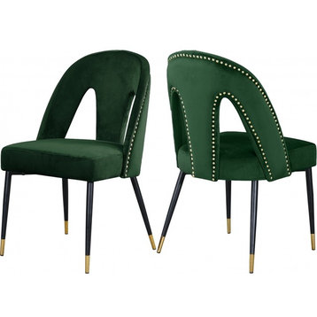 The Roxy Dining Chair, Green, Velvet (Set of 2)