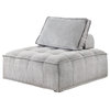 TATEUS Stylish Upholstered Seating Armless Chair - Oversized Leisure Sofa, Gray