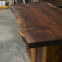 Live Edge Bar - Burly Elm and Walnut - Kitchen Islands And Kitchen Carts
