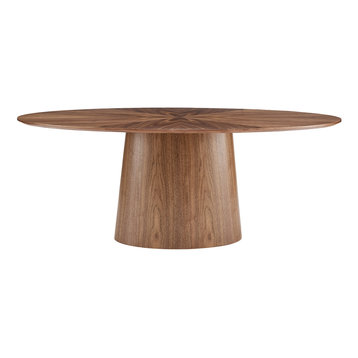 Deodat 79-inch Oval Dining Table, Walnut