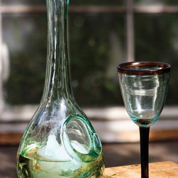 Recycled Glass White Wine Decanter With Ice Pocket