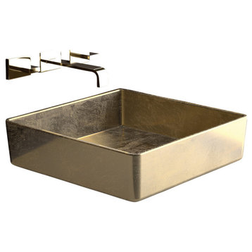 Pert Luxe Vessel Sink, Gold Leaf