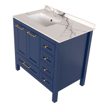 36 inch Navy Blue Single Sink Vanity