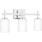 Quoizel - Quoizel WLB8622 Wilburn Bath 3 LED Light, Polished Chrome - Opal etched glass casts a warm, ambient glow in the Wilburn wall sconce and bath light collection. The minimalist silhouette is accentuated by clean straight lines and a gleaming rectangular backplate. Choose from a variety of size and finish options to round out your home. Whichever you choose, Wilburn's integrated LED light source is guaranteed to shine in any hallway, bathroom or living area.