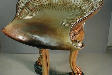 Grotto Chair with Antiqued Silver Leaf, Louis XV-Style