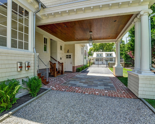 Garage und Gartenhaus mit überdachter Auffahrt Ideen, Design & Bilder