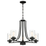 Designers Fountain - Jedrek 5-Light Chandelier, Black - Whether used in a light industrial setting or a more transitional interior, Jedrek is today's answer for an updated versatile look.