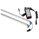 LED Updates - 40" Combo (20" + 20") Showcase LED Light V5630 Series LED Light + UL Power - This package includes 2 pieces 20 inches white color V5630 SMD LED showcase lights linked. perfect for your 4ft Jewelry cabinet, under cabinet or showcase. These lights are very bright it will sure make your merchandise stand out. Each 20 inches LED light has 36 LED chips.  Each end of the LED bar have adjustable mounting leg let you easily adjust the LED light angle according to your needs.