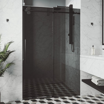 VIGO 60"x74" Elan Frameless Sliding Shower Door, Matte Black