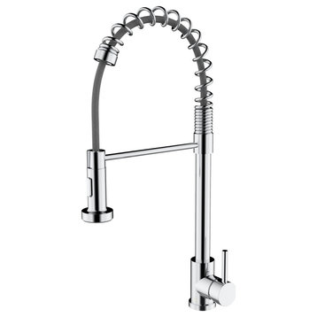 Lanuvio Brass Kitchen Faucet, Pull Out Sprayer, Chrome Finish