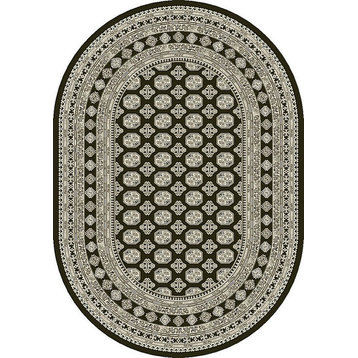 Dynamic Rugs Ancient Garden 57102 Rug, Charcoal/Silver, 2'7"x4'7" Oval