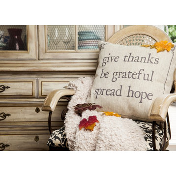 Give Thanks/Cherish Indoor/Fall Outdoor Message Pillow
