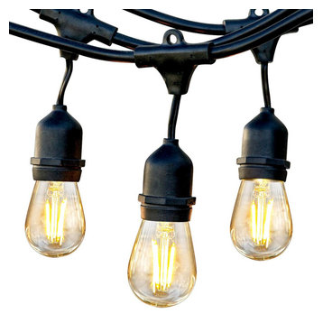Brightech Ambience Pro - Waterproof LED Outdoor String Lights - 1W Vintage, 48 F