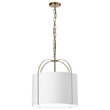 DAINOLITE QCY-181P-GLD-WH 1 Light Incandescent Pendant Gold with White Shade