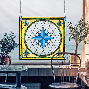 Compass Rose Stained Glass Window